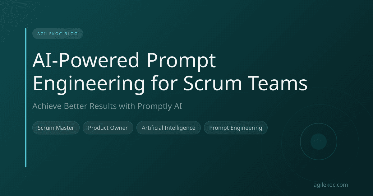 Scrum team members engaging in AI-powered prompt engineering on a digital interface