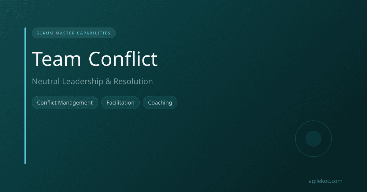 A Scrum Master observes two developers in a tense discussion during a meeting.