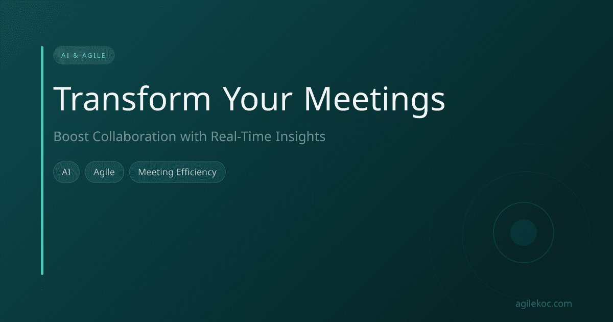 Agile team members interacting with an AI-powered screen in a meeting room.