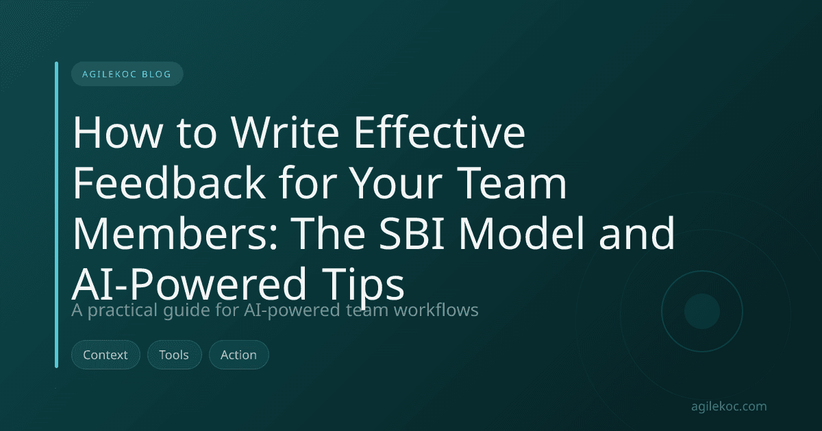 A Scrum Master providing structured, constructive feedback to a team member.