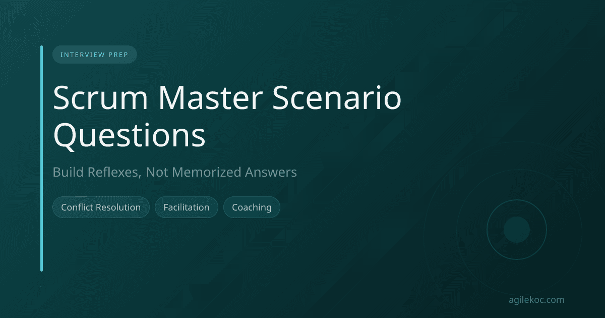 An illustration of a Scrum Master facilitating a difficult meeting with a team.