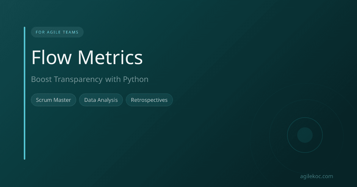 A Scrum Master analyzing flow metrics with Python scripts and an agile team.