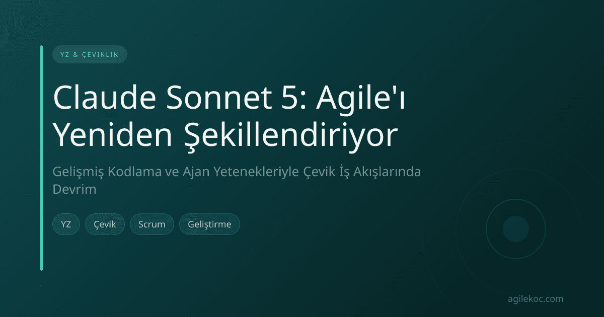 Claude Sonnet 5'in çevik geliştirme süreçlerine entegrasyonunu gösteren soyut bir görsel.