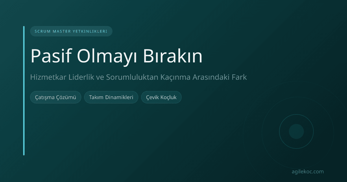 Bir Scrum Master, iki takım üyesi arasındaki zor bir konuşmayı kolaylaştırıyor, aktif dinleme ve destek gösteriyor.