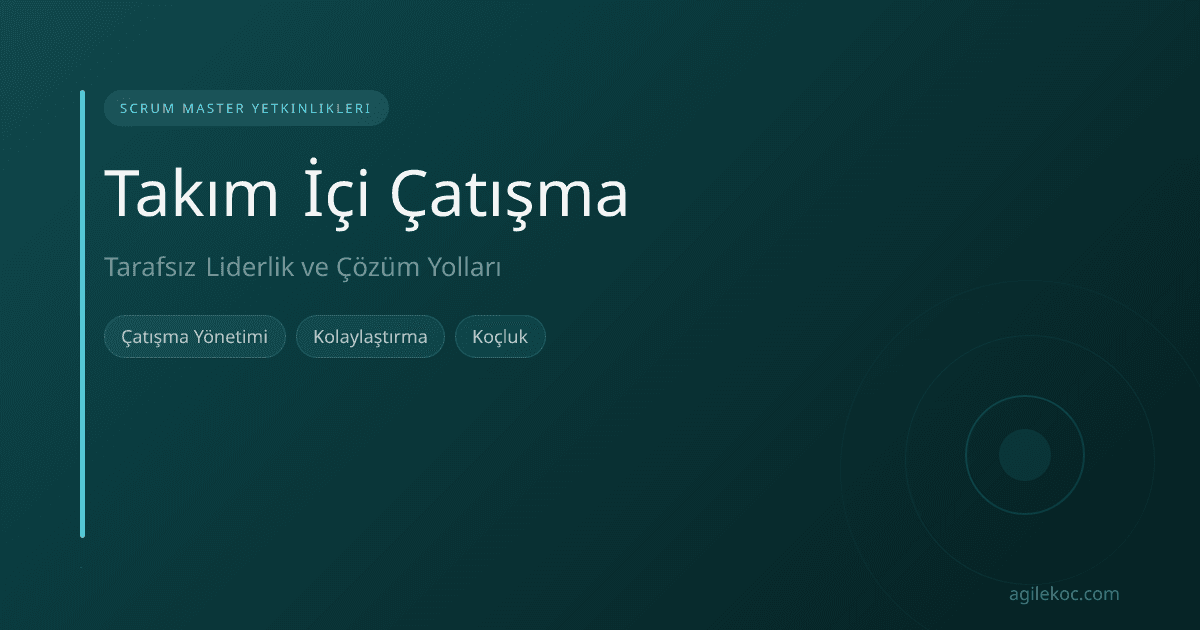 İki geliştiricinin bir toplantıda gergin bir şekilde tartıştığını izleyen bir Scrum Master.