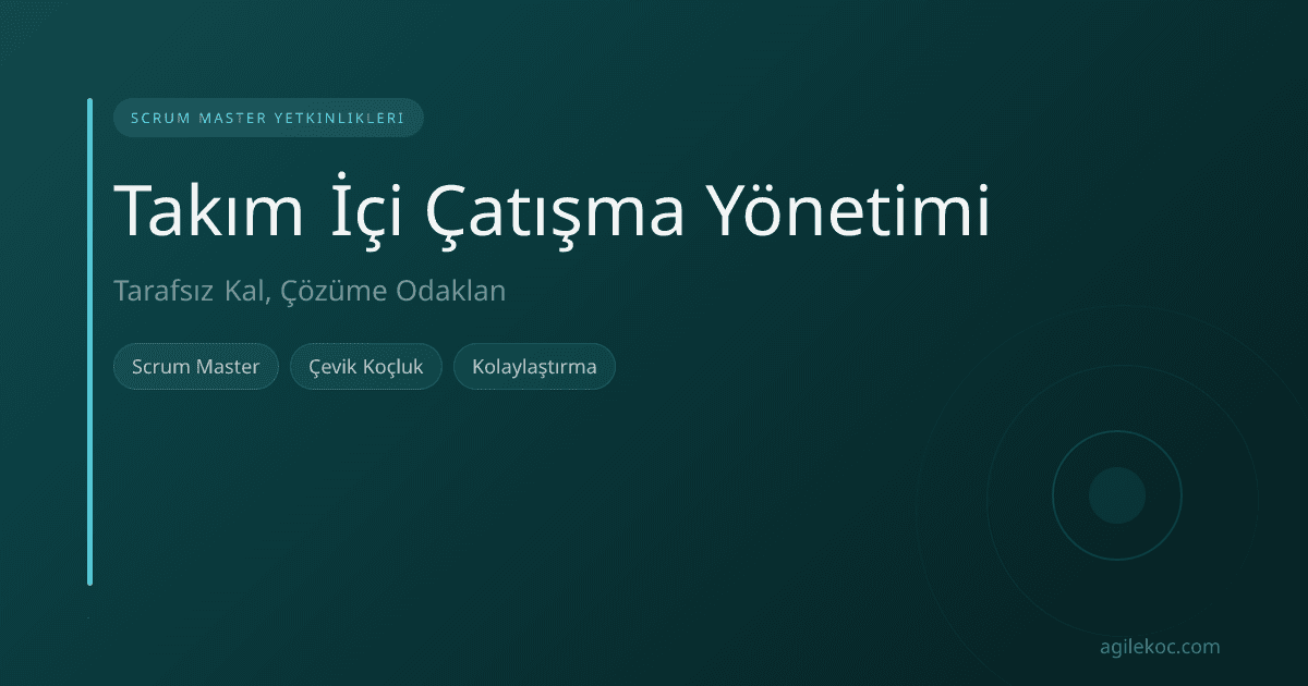 İki geliştirici arasında gergin bir konuşmayı kolaylaştıran bir Scrum Master.