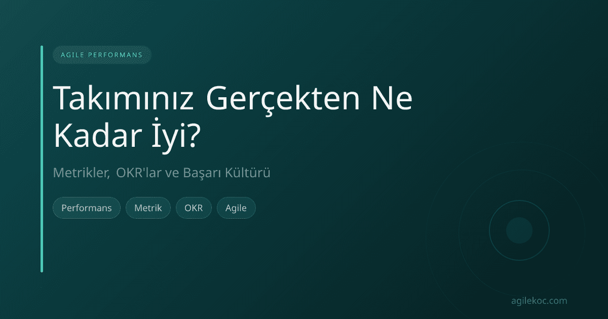 Bir takımın performans metriklerini ve OKR'larını bir beyaz tahta üzerinde tartıştığı görsel
